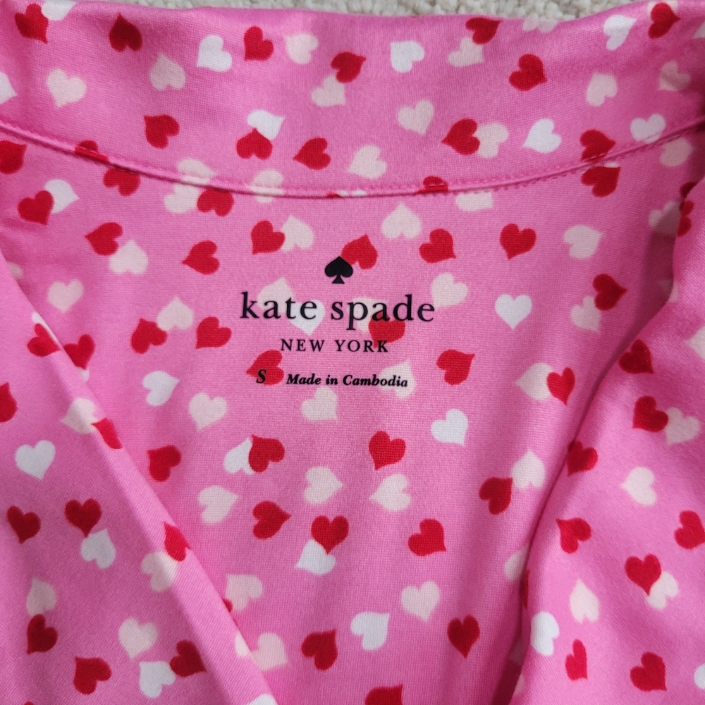 NWOT Kate Spade New York Pink Heart Long Sleeve Pajama Set Size S - Picture 3 of 9